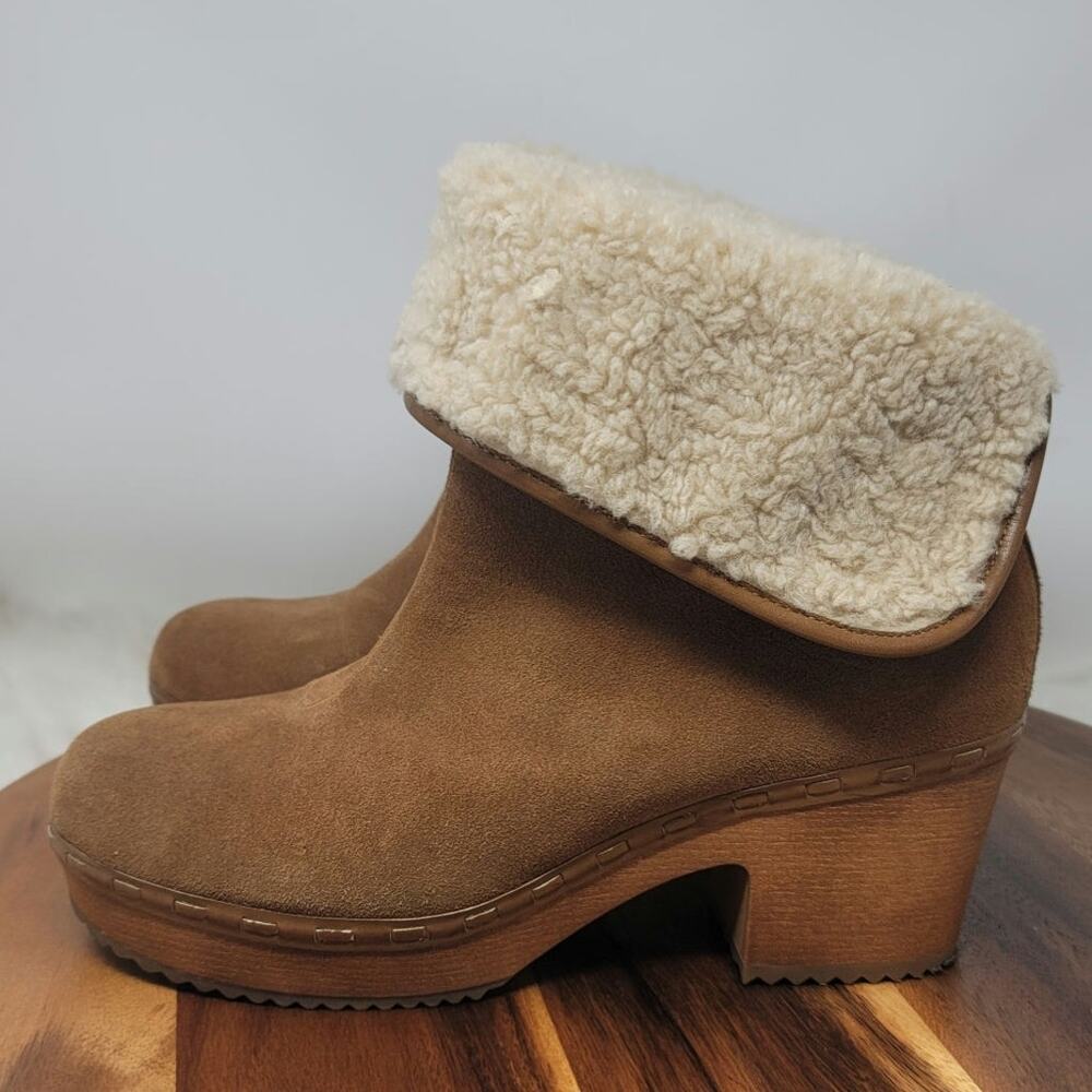 Crown Vintage Seloina Leather Sherpa Lined 3.5" Heeled Boots 9.5